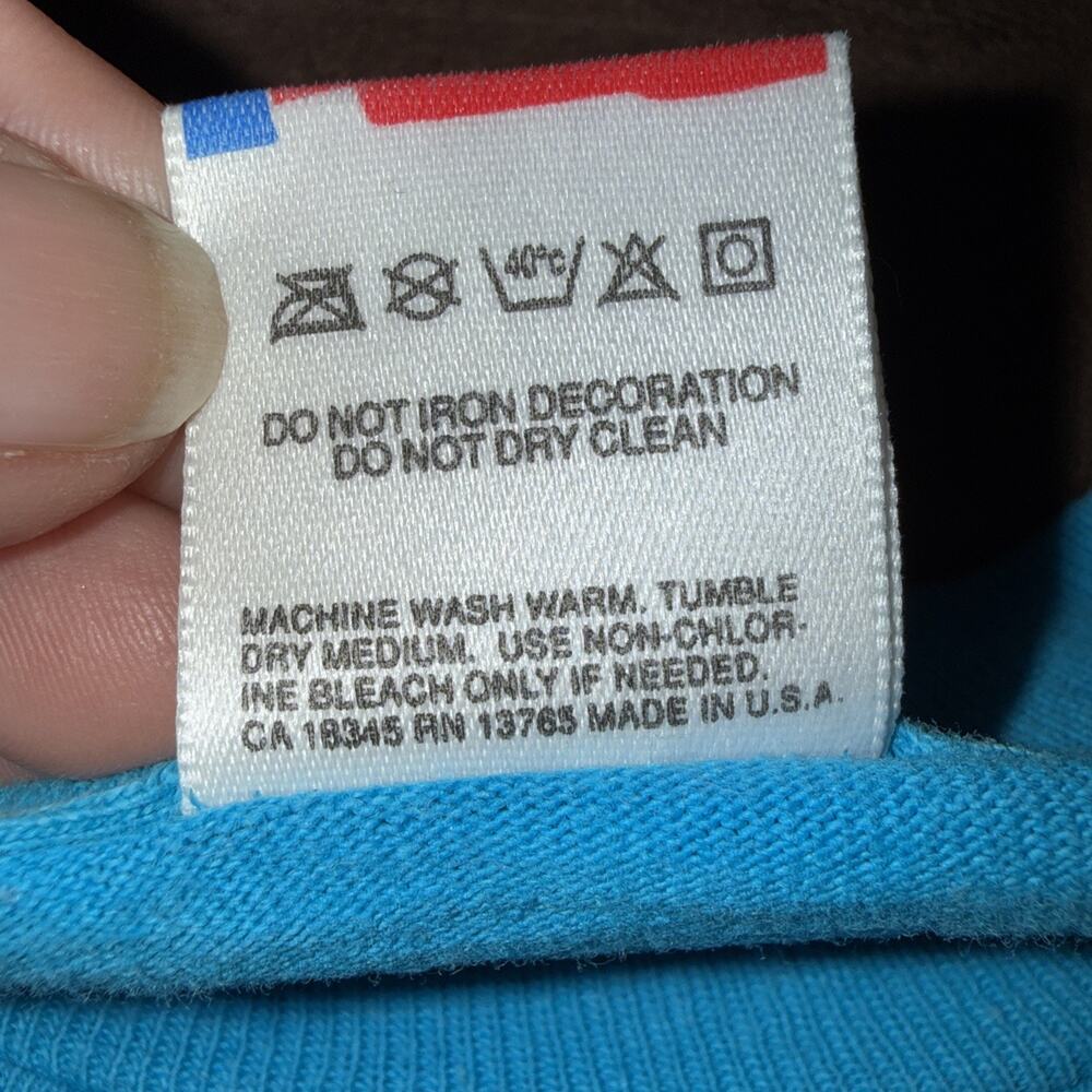 Vintage 1991 Fruit Of The Loom (Kentucky Derby) Single Stitch Teal Blue T-shirt - Picture 7 of 7